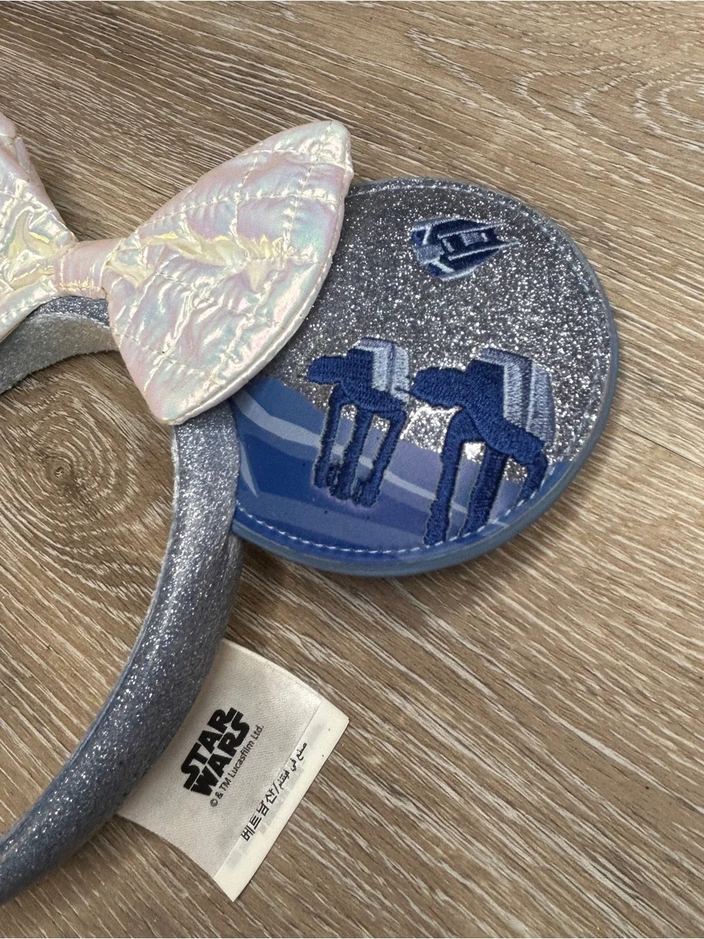 Disney Parks Star Wars Hoth Minnie Mouse Ears Headband AT-AT Silver Blue
